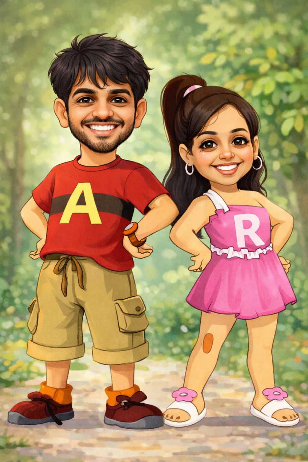 Ankit & Riya caricature